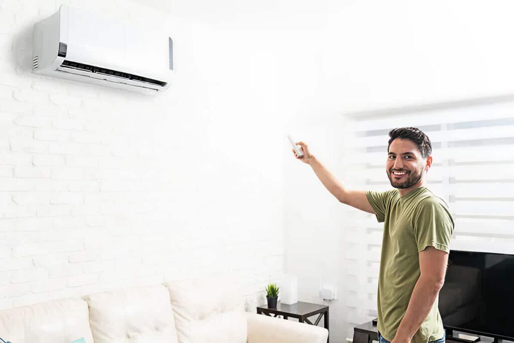 Happy customer after a mini split replacement from the Weatherman in Lake Havasu